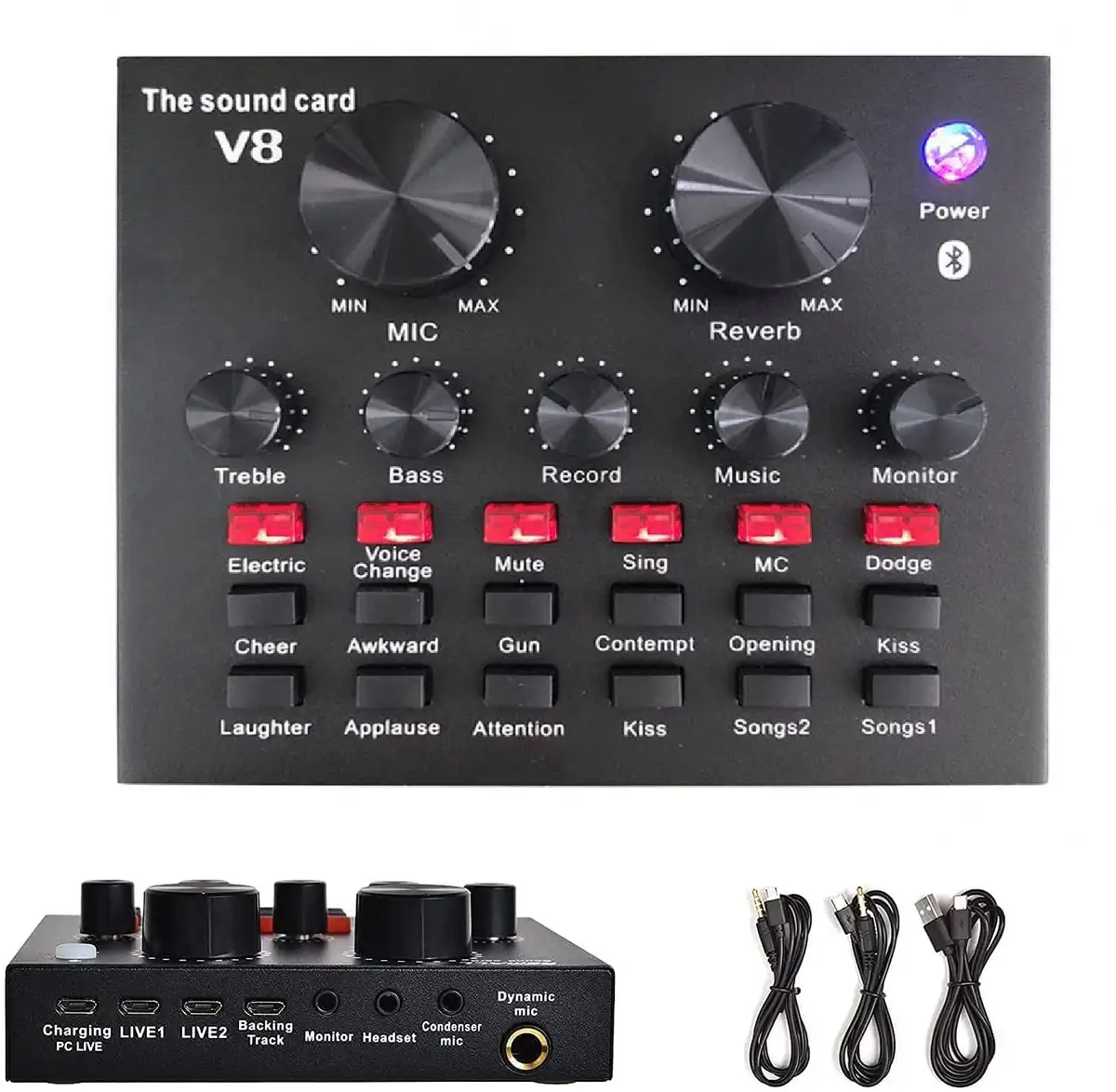 V8 Live Sound Card Audio Mixer