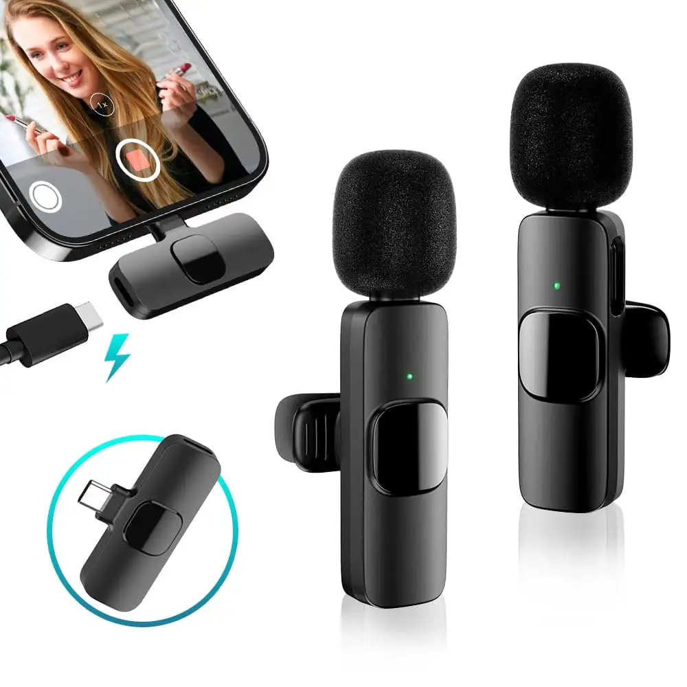 Dual Wireless Lavalier Microphone System for Type-C Devices