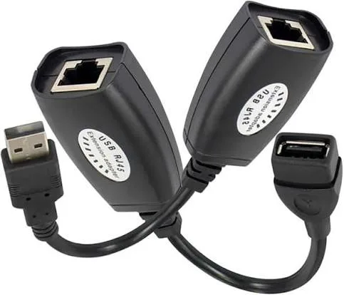 USB to RJ45 Cat5e/Cat6 Cable Extension Adapter Set