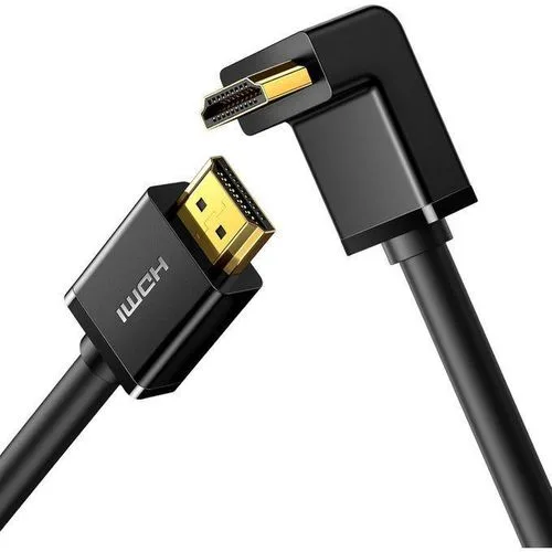كابل HDMI عالي الدقة برأس معكوف بزاوية 90 درجة للمساحات الضيقة