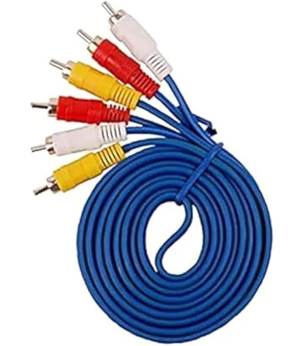 كابل صوت وصوتيات استريو ثنائي RCA (اللون الأزرق)