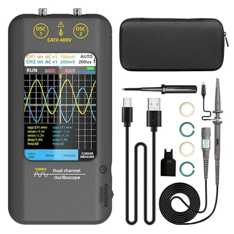 BSIDE O2 Dual Channel Digital Storage Oscilloscope 50MHz/Function Generator 2MHz