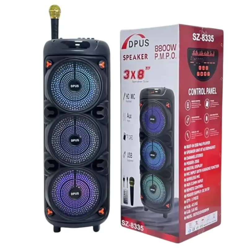 Triple 8″ Portable Bluetooth Speaker